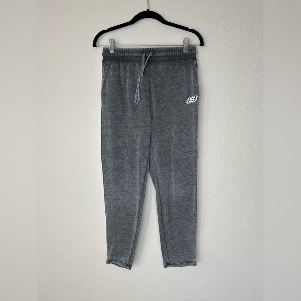 SKECHERS Womens Grey Burnout Drawstring Pocket Sweatpants Joggers Size XS